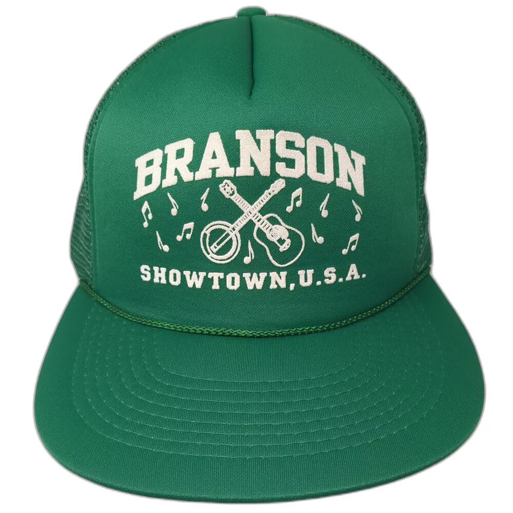 Speedway Branson Showtown USA Trucker Hat Green White OS Snapback Mesh Banjo